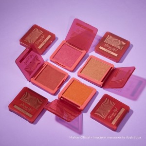 Kit 4 Blush Iluminador Shine Up Mahav Compacto