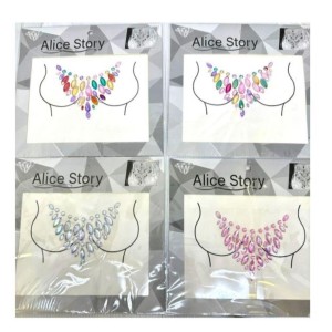 Colar Adesivo com Strass para Carnaval Cartela