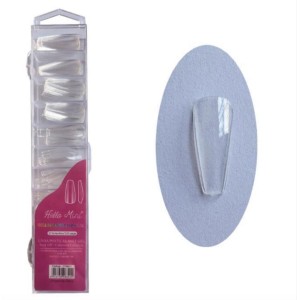 Unha Postiça Soft Gel Bailarina Alongada Transparente Hello Mini c/ 120