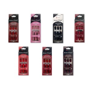 Kit 6 Unhas Postiças Autocolantes Gel Macrilan Sortidas