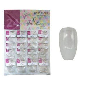 Cartela Unhas Postiças Transparente c/ 24 Hello Mini Escolha a Sua
