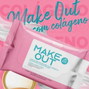 Lenço Demaquilante Make Out com Colágeno Dermachem com 25 Unidades