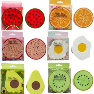 Kit 6 Esponja para Maquiagem Estampa Fruta Hello Mini