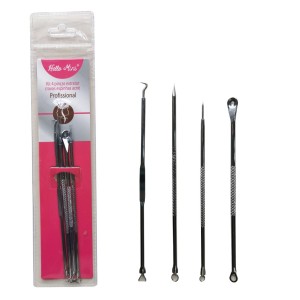 Kit 4 Pinças Extrator Cravos e Espinhas Acne Hello Mini Kit 366