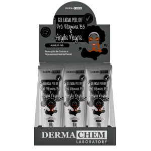 Box 9 Gel Peel Off Pró Vitamina B5 e Argila Negra Dermachem 60 G