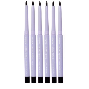 Kit 6 Lápis Retrátil Feels Mood Preto Ruby Rose