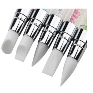 Pincel de Silicone Duplo para Desing de Unhas c/5
