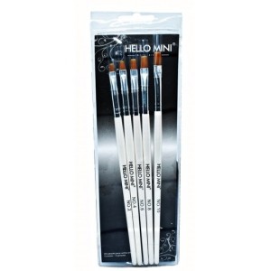 Kit 5 Pincel Reto Hello Mini para Unhas Artísticas KIT170