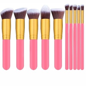 Kit 10 Pincel Kabuki para Maquiagem