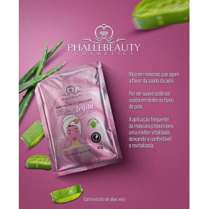 Máscara Facial Esfoliante Argila Rosa Phállebeauty 10 ml