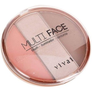 Paleta Multi Face Blush Iluminador e Contorno Vivai