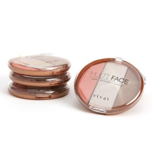 Paleta Multi Face Blush Iluminador e Contorno Vivai