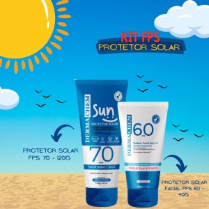 Kit 2 Protetor Solar FPS 70 e FPS 60 Sun Dermachem